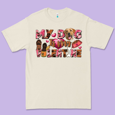 My Dog Is My Valentine Premium Tee Designed By Fadigitalartstudio
