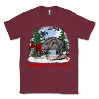 Burgundy greetings of the season y'all with armadillo Classic Tee - BarkalooDesign