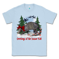 Dusty Blue greetings of the season y'all with armadillo Classic Tee - BarkalooDesign
