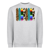 Heather Grey serape leopard tooled leather cowhide background Heavyweight Sweatshirt - RanaPortraitStore