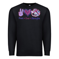 Black Peace Love Hairstylist Premium Sweatshirt - Jasminsmagicworld