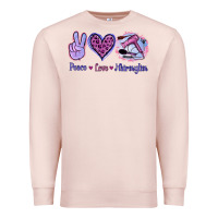 Pale Pink Peace Love Hairstylist Premium Sweatshirt - Jasminsmagicworld