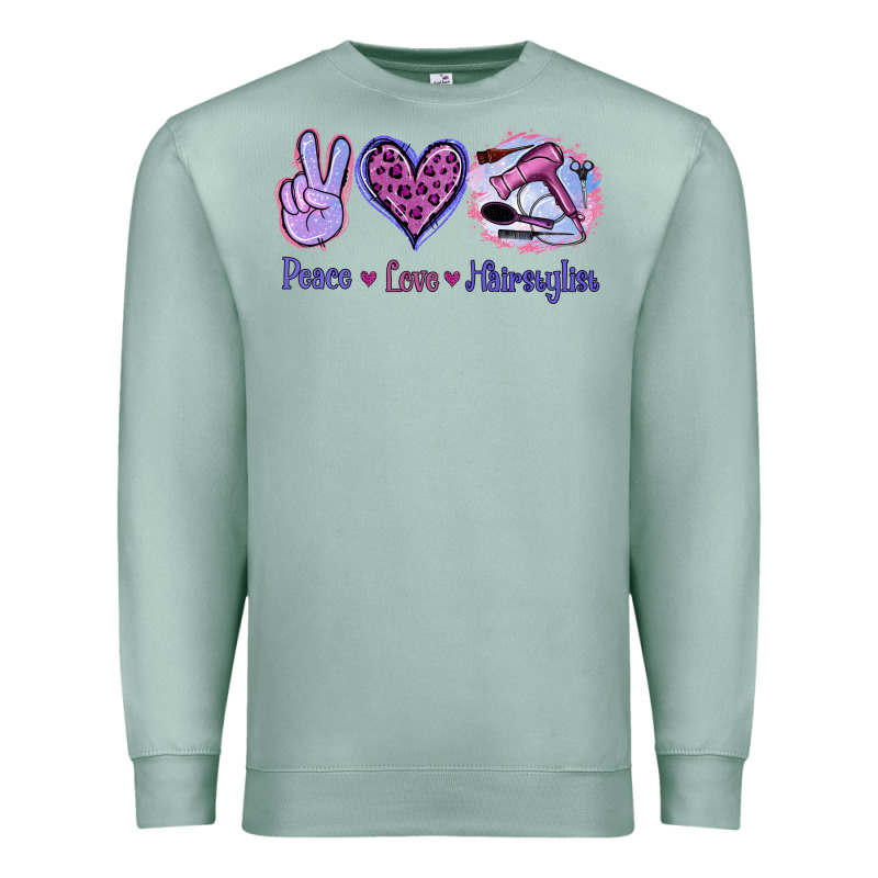 Peace Love Hairstylist Premium Sweatshirt by Jasminsmagicworld | Teevron