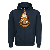 Navy sunflower tooled leather bullskull teardrop earrings Zipper Hoodie - Jasminsmagicworld