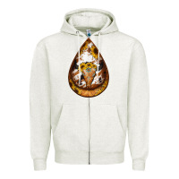 Oatmeal Heather sunflower tooled leather bullskull teardrop earrings Zipper Hoodie - Jasminsmagicworld