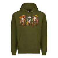 Army Green western goats Premium Hoodie - BarkalooDesign