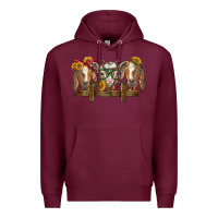 Burgundy western goats Premium Hoodie - BarkalooDesign