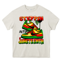 Cream Steppin' into Juneteenth Heavy Core Tee - FaDigitalArtStudio