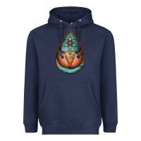 Navy teardrop tooled leather bullskull earrings Heavyweight Hoodie - Jasminsmagicworld