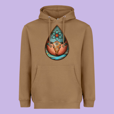 Teardrop Tooled Leather Bullskull Earrings Heavyweight Hoodie Designed By Jasminsmagicworld