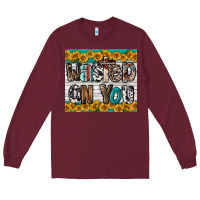 Burgundy Western Wasted On You Long Sleeve Tee - LillyAllenDesigns
