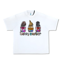 White Happy Easter Urban Heavy Tee - CowhideDigitalArt