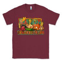 Burgundy Happy Thanksgiving Classic Tee - FaDigitalArtStudio