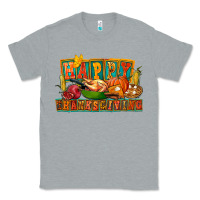 Heather Grey Happy Thanksgiving Classic Tee - FaDigitalArtStudio