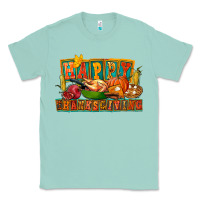 Seafoam Happy Thanksgiving Classic Tee - FaDigitalArtStudio