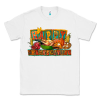 White Happy Thanksgiving Classic Tee - FaDigitalArtStudio