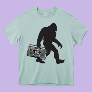 Bigfoot Beatbox Boom Box Retro   Bigfoot Boom Box Heavy Core Tee Designed By Designefamous