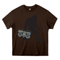 Chocolate Brown bigfoot beatbox boom box retro   bigfoot boom box Heavy Core Tee - DesigneFamous