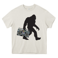 Cream bigfoot beatbox boom box retro   bigfoot boom box Heavy Core Tee - DesigneFamous