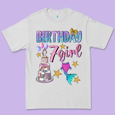 Birthday Girl 7 Premium Tee Designed By Bundleandbundleshop