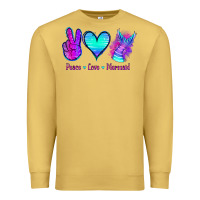 Antique Gold Peace Love Mermaid Premium Sweatshirt - Jasminsmagicworld