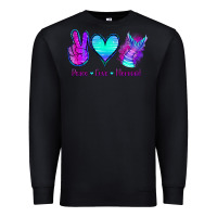 Black Peace Love Mermaid Premium Sweatshirt - Jasminsmagicworld