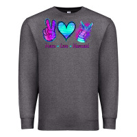 Charcoal Heather Peace Love Mermaid Premium Sweatshirt - Jasminsmagicworld