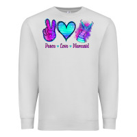 Dove Grey Peace Love Mermaid Premium Sweatshirt - Jasminsmagicworld