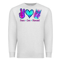 Oatmeal Heather Peace Love Mermaid Premium Sweatshirt - Jasminsmagicworld