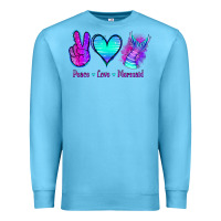 Ocean Blue Peace Love Mermaid Premium Sweatshirt - Jasminsmagicworld