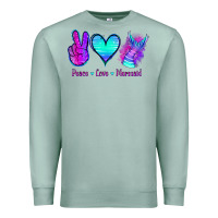 Seafoam Peace Love Mermaid Premium Sweatshirt - Jasminsmagicworld