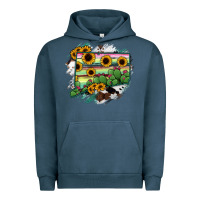 Pigment Midnight Navy Connecticut State Map Urban Hoodie - RanaPortraitStore