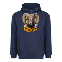 Navy Colorodo Bighorn Sheep Heavyweight Hoodie - Jasminsmagicworld