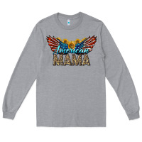 Heather Grey Western American Mama With Sunflowers Long Sleeve Tee - LillyAllenDesigns