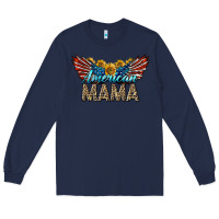 Navy Western American Mama With Sunflowers Long Sleeve Tee - LillyAllenDesigns