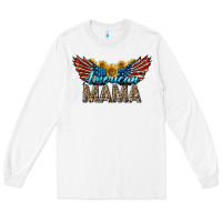 White Western American Mama With Sunflowers Long Sleeve Tee - LillyAllenDesigns