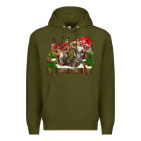 Army Green Christmas donkeys Premium Hoodie - BarkalooDesign