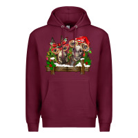 Burgundy Christmas donkeys Premium Hoodie - BarkalooDesign