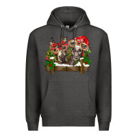 Charcoal Heather Christmas donkeys Premium Hoodie - BarkalooDesign