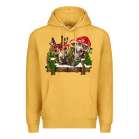 Mustard Christmas donkeys Premium Hoodie - BarkalooDesign