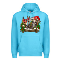 Ocean Blue Christmas donkeys Premium Hoodie - BarkalooDesign