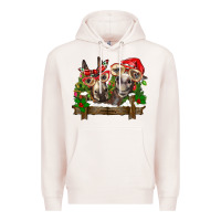Pale Pink Christmas donkeys Premium Hoodie - BarkalooDesign