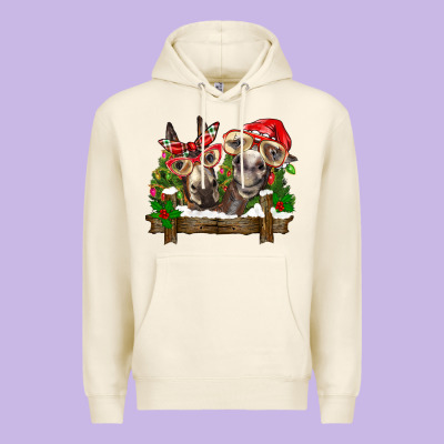 Christmas Donkeys Premium Hoodie Designed By Barkaloodesign
