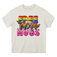 Cream Free Mom hugs Heavy Core Tee - FaDigitalArtStudio