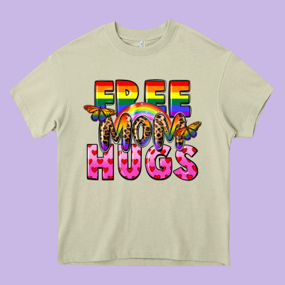 Free Mom Hugs Heavy Core Tee Designed By Fadigitalartstudio
