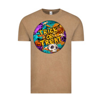 Trick Or Treat Hallowen Round Vintage Tee | Teevron