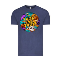 Vintage Denim Trick Or Treat Hallowen Round Vintage Tee - LillyAllenDesigns