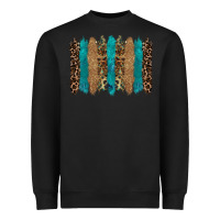 Black glitter turqoise leopard tooled leather background Heavyweight Sweatshirt - RanaPortraitStore