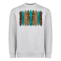 Heather Grey glitter turqoise leopard tooled leather background Heavyweight Sweatshirt - RanaPortraitStore