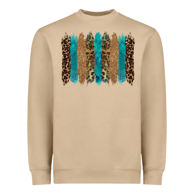 Glitter Turqoise Leopard Tooled Leather Background Heavyweight Sweatshirt by RanaPortraitStore | Teevron